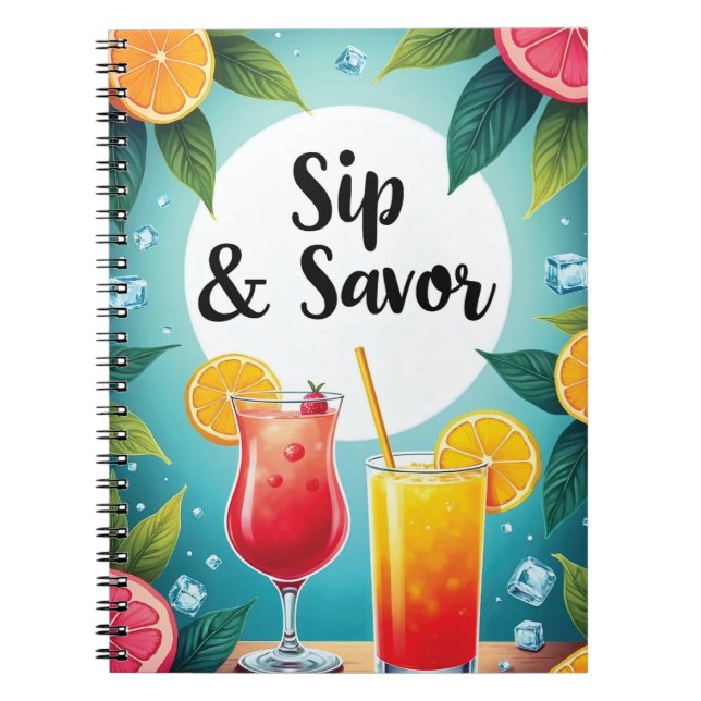 Cocktail and Drink Recipes Notebook (Front)