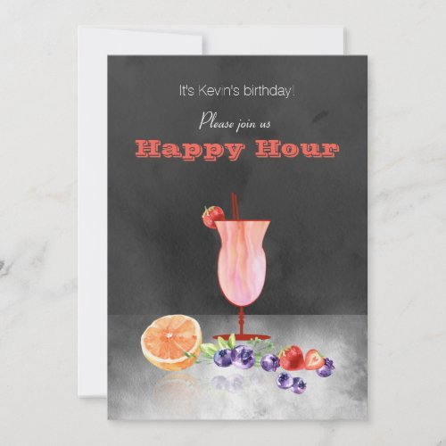 Cocktail And Fruit Happy Hour Invitation