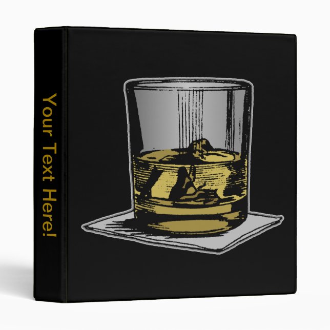 Cocktail and Napkin Design 3 Ring Binder (Front/Spine)
