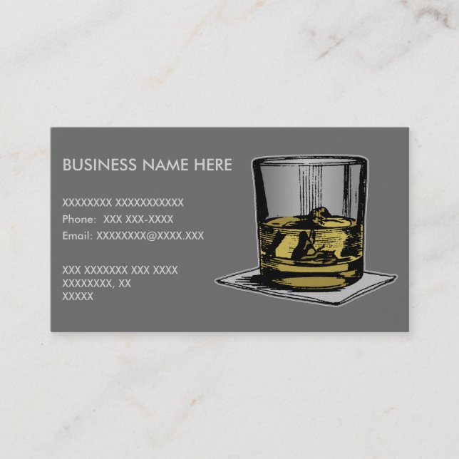 Cocktail and Napkin Design Business Card (Front)