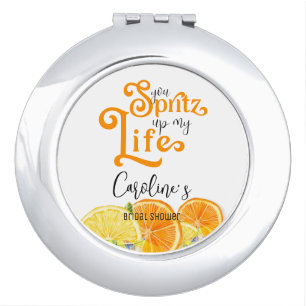 Cocktail Aperol Spritz Italian Style Bridal Shower Compact Mirror