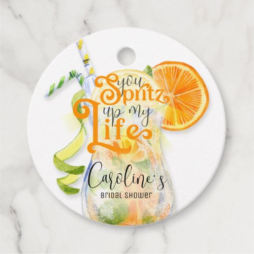 Cocktail Aperol Spritz Italian Style Bridal Shower Favor Tags