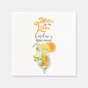 Cocktail Aperol Spritz Italian Style Bridal Shower Napkins