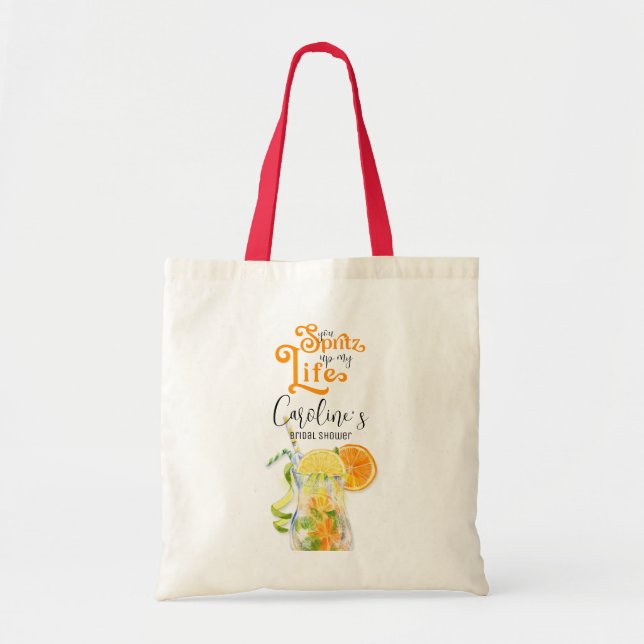 Cocktail Aperol Spritz Italian Style Bridal Shower Tote Bag (Front)