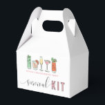 Cocktail Bachelorette Survival Kit Favor Box<br><div class="desc">Pack this box with lots of great items that are sure to cure that hangover. Your girls will not only appreciate the thoughtfulness of the items in the box, but they will love that they come in such a fun hangover kit design! This design features vintage cocktails and a fun...</div>