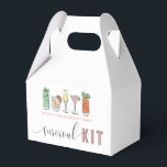 Cocktail Bachelorette Survival Kit Favor Box<br><div class="desc">Pack this box with lots of great items that are sure to cure that hangover. Your girls will not only appreciate the thoughtfulness of the items in the box, but they will love that they come in such a fun hangover kit design! This design features vintage cocktails and a fun...</div>