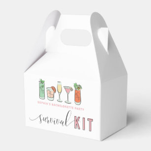 Cocktail Bachelorette Survival Kit Favor Box
