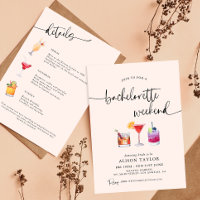 Cocktail Bachelorette Weekend Party Calligraphy