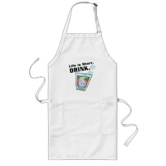 COCKTAIL BAR APRONS, Life is Short. DRINK. Long Apron