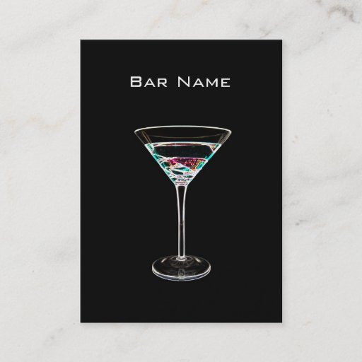 Customizable Cocktail Bar Business Card