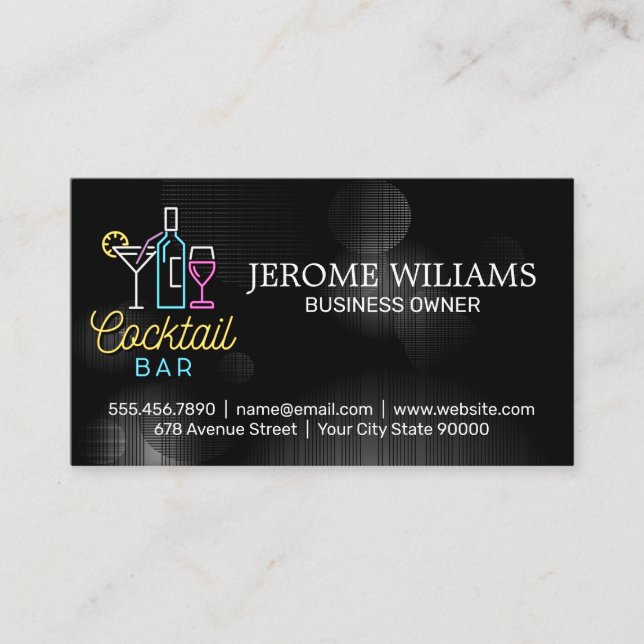 Cocktail Bar Logo | Mixology Bartend Business Card (Front)
