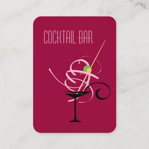 Customizable Cocktail Bar Nightclub Business Card