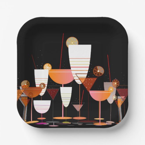 Cocktail bar paper plates