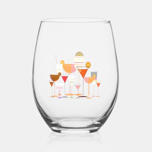 Cocktail bar stemless wine glass