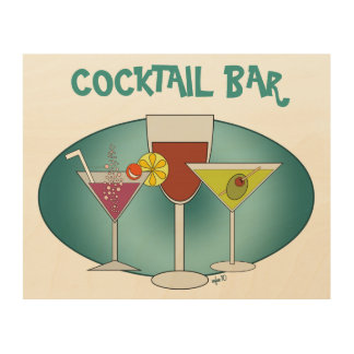 COCKTAIL BAR WOOD WALL ART