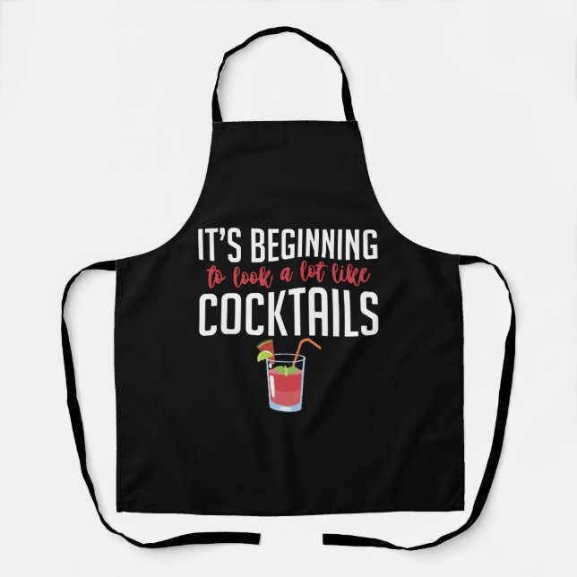 Cocktail bartender birthday gift christmas apron (Front)