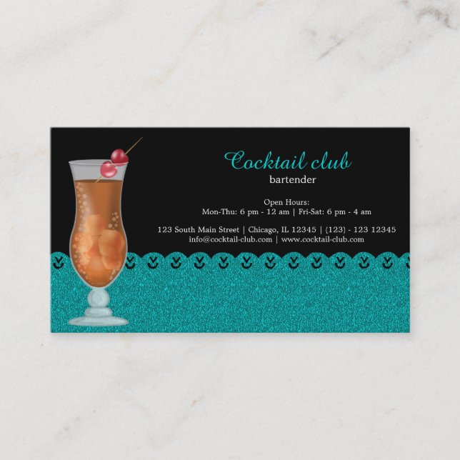 Cocktail bartender business card (Front)