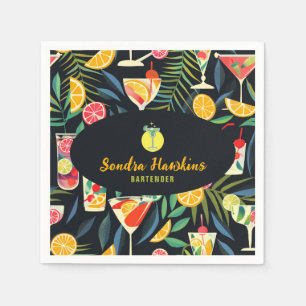 Cocktail bartender Professional   Fresh Orange  Napkins