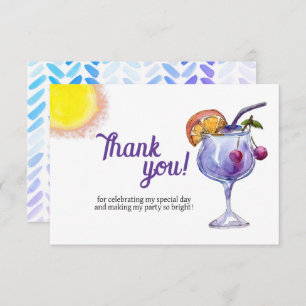 Cocktail Beach party Thank You Card