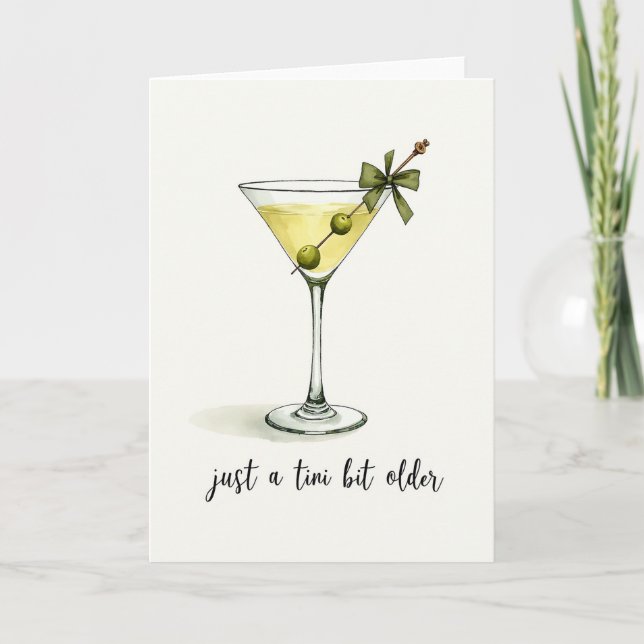 Cocktail Birthday Illustration Card (Front)