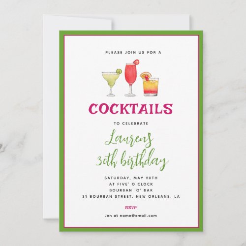 Cocktail Birthday invitation