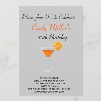 Cocktail Birthday Invitations