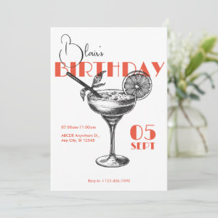 Cocktail Birthday Party  Invitation