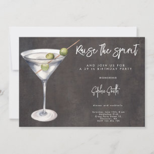 Cocktail birthday party watercolor invitation