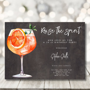 Cocktail birthday party watercolor invitation
