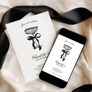 Cocktail & Bow 30th Birthday Invitation