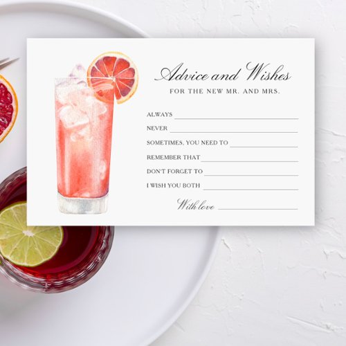Cocktail - Bridal Shower Advice and Wishes