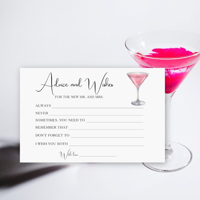Cocktail Bridal Shower Advice and Wishes Stationery (Creator Uploaded)