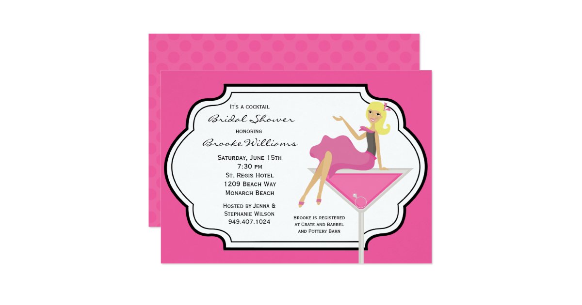 Cocktail Bridal Shower Invitation Wording 5