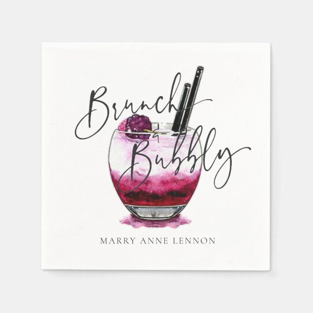 Cocktail Brunch and Bubbly Napkins (Front)