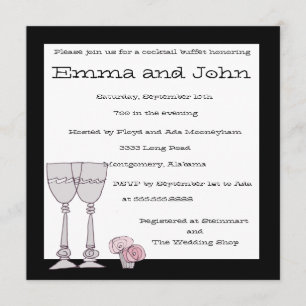 Cocktail Buffet in Black and White Invitation