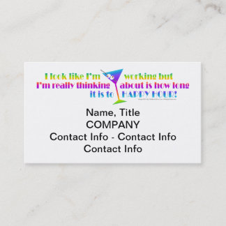 Cocktail Business Cards - How Long to Happy Hour