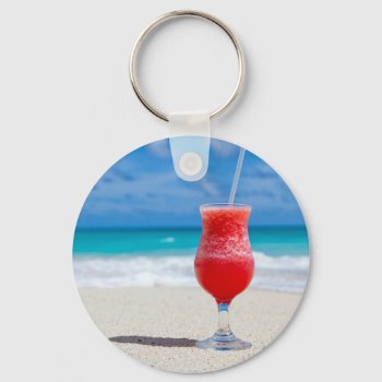 Cocktail By The Sea Keychain by beachcafe at Zazzle