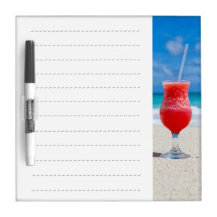 Cocktail by the sea Lined for Notes Dry Erase Board