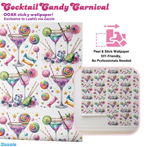 Cocktail Candy Carnival Bar Sweet Shop Bedroom  Wallpaper