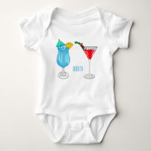 Cocktail cartoon illustration  baby bodysuit