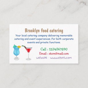 Cocktail cartoon illustration business card