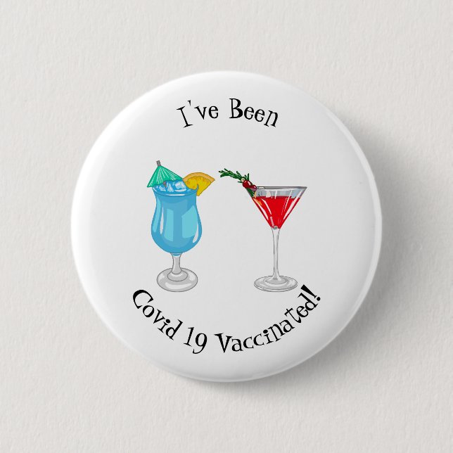 Cocktail cartoon illustration button (Front)
