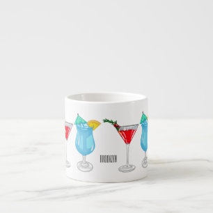 Cocktail cartoon illustration espresso cup