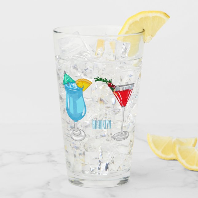 Cocktail cartoon illustration glass (Back Ice)