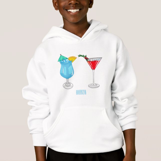 Cocktail cartoon illustration  hoodie (Front)