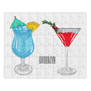 Cocktail cartoon illustration jigsaw puzzle