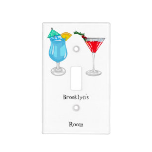 Cocktail cartoon illustration light switch cover