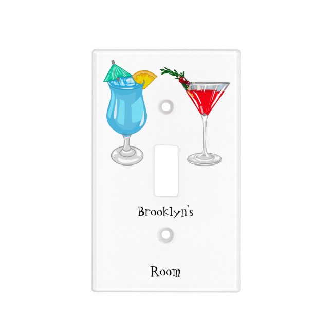 Cocktail cartoon illustration light switch cover (Front)