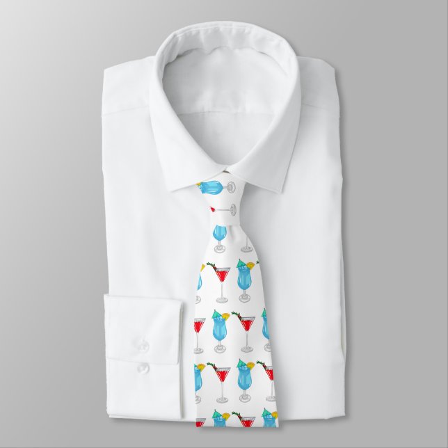 Cocktail cartoon illustration neck tie (Tied)