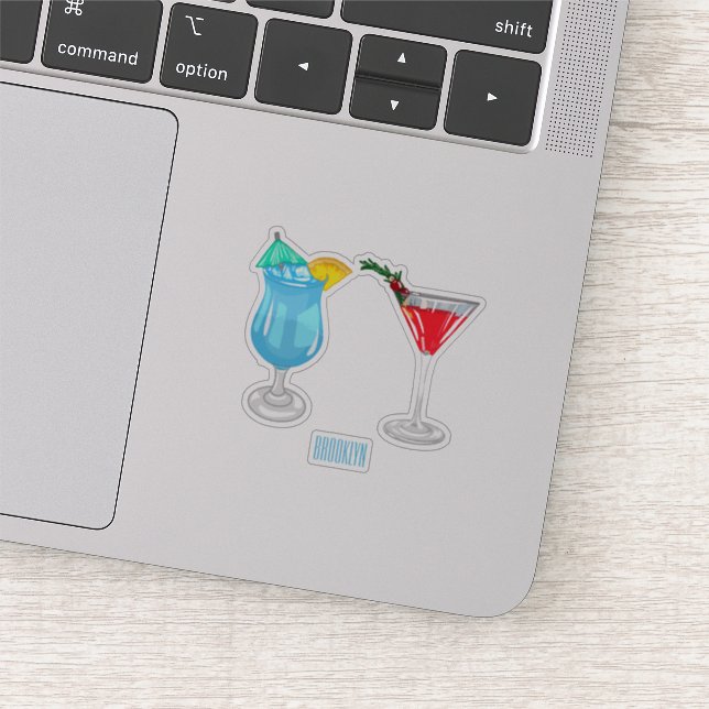 Cocktail cartoon illustration sticker (Detail)